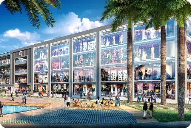 AU Family Hub &ndash; Facade with palms
