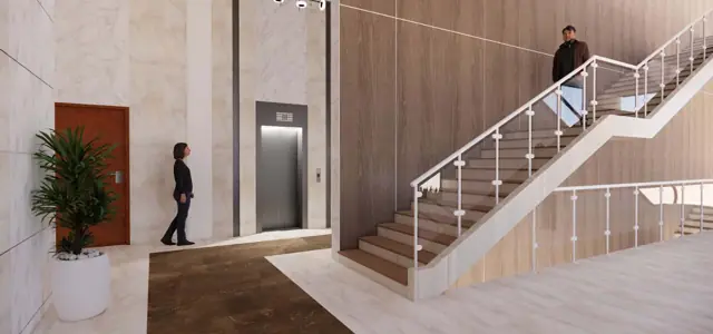 Aditya SCO Complex &ndash; Lift lobby and staircase