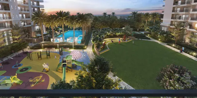SKA Divine &ndash; Aerial view of play area and lawn